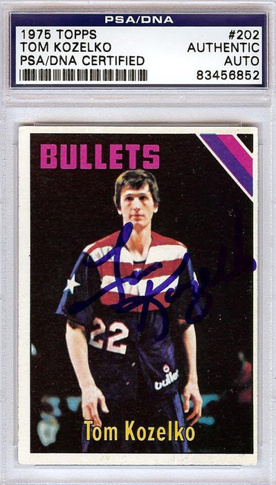Tom Kozelko Autographed 1975 Topps Card #202 Washington Bullets PSA/DNA #83456852 - RSA