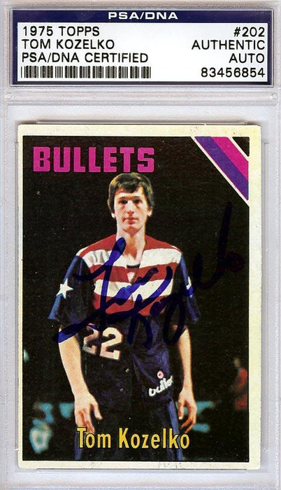 Tom Kozelko Autographed 1975 Topps Card #202 Washington Bullets PSA/DNA #83456854 - RSA