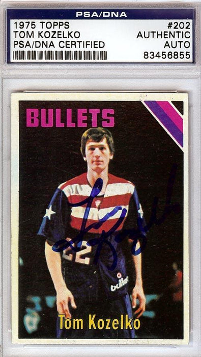 Tom Kozelko Autographed 1975 Topps Card #202 Washington Bullets PSA/DNA #83456855 - RSA