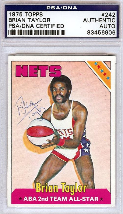 Brian Taylor Autographed 1975 Topps Card #242 New York Nets PSA/DNA #83456906 - RSA