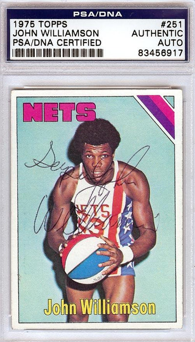 John Williamson Autographed 1975 Topps Card #251 New York Nets PSA/DNA #83456917 - RSA
