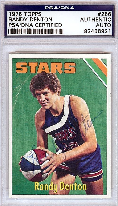 Randy Denton Autographed 1975 Topps Card #266 Utah Stars PSA/DNA #83456921 - RSA