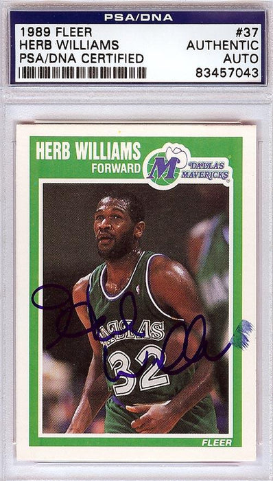 Herb Williams Autographed 1989 Fleer Card #37 Dallas Mavericks PSA/DNA #83457043 - RSA