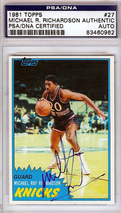Michael R. Richardson Autographed 1981 Topps Card #27 New York Knicks PSA/DNA #83460962 - RSA