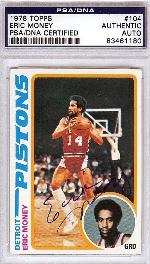 Eric Money Autographed 1978 Topps Card #104 Detroit Pistons PSA/DNA #83461180 - RSA