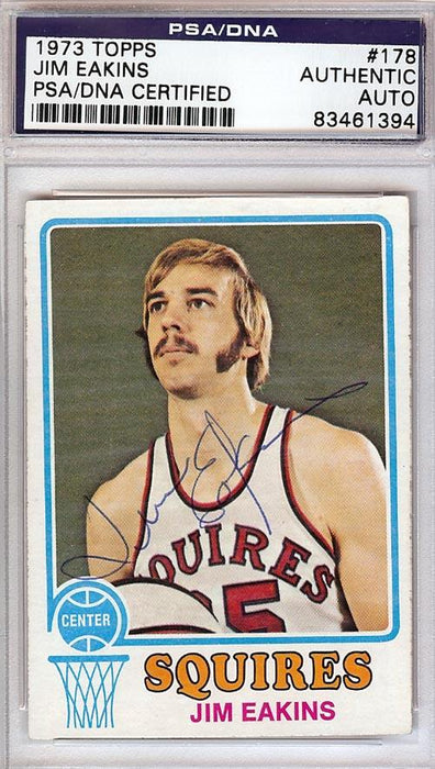 Jim Eakins Autographed 1973 Topps Card #178 Virginia Squires PSA/DNA #83461394 - RSA