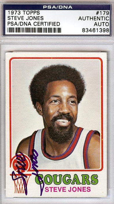 Steve Jones Autographed 1973 Topps Card #179 Carolina Cougars PSA/DNA #83461398 - RSA