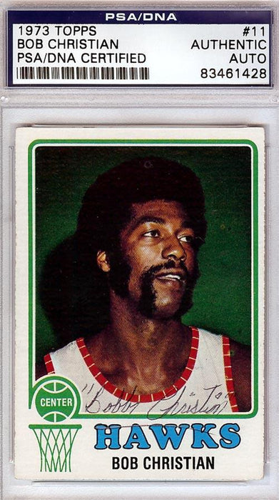 Bob Christian Autographed 1973 Topps Card #11 Atlanta Hawks PSA/DNA #83461428 - RSA