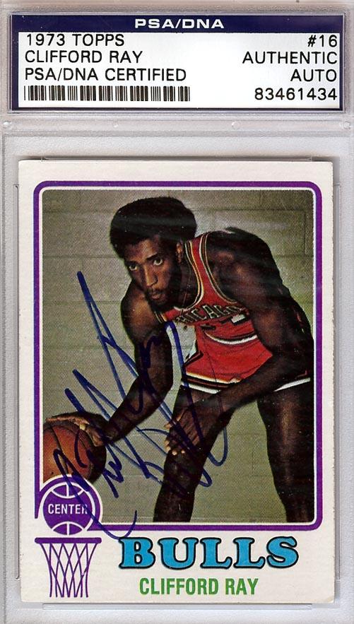 Clifford Ray Autographed 1973 Topps Card #16 Chicago Bulls PSA/DNA #83461434 - RSA