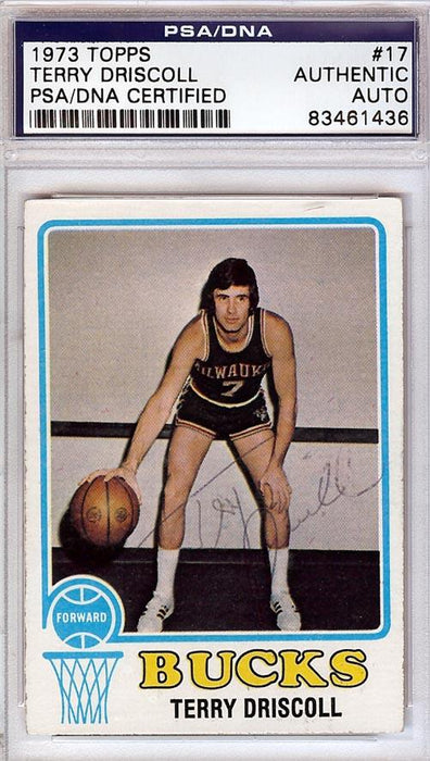 Terry Driscoll Autographed 1973 Topps Card #17 Milwaukee Bucks PSA/DNA #83461436 - RSA
