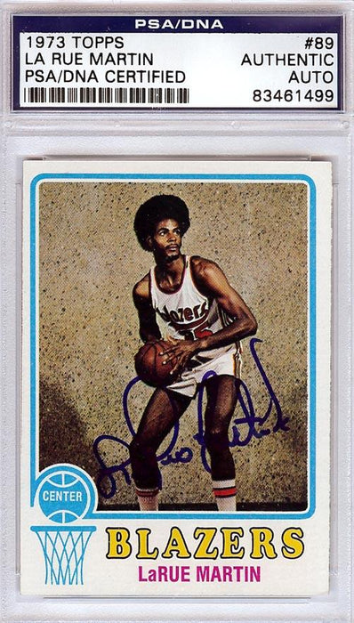 La Rue Martin Autographed 1973 Topps Rookie Card #89 Portland Trail Blazers PSA/DNA #83461499 - RSA