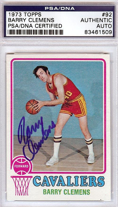 Barry Clemens Autographed 1973 Topps Card #92 Cleveland Cavaliers PSA/DNA #83461509 - RSA