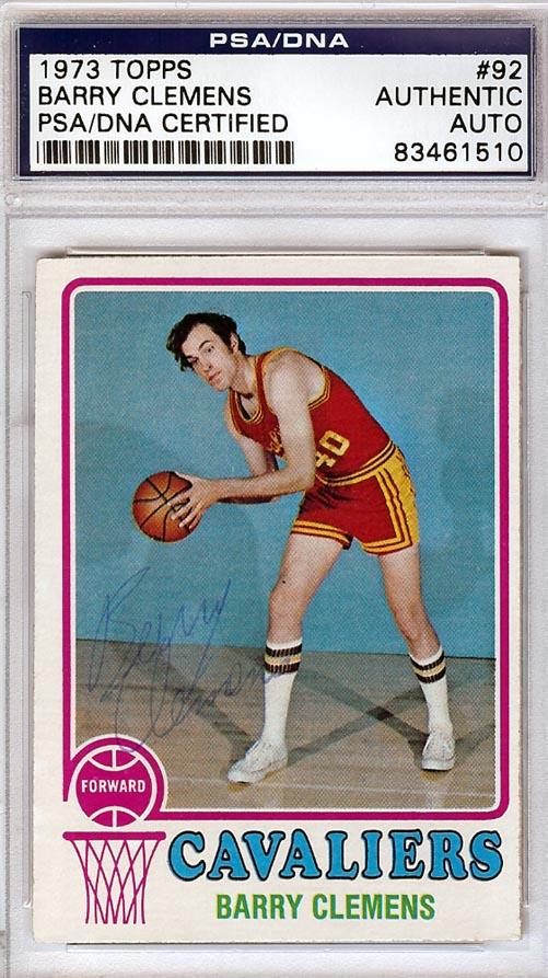 Barry Clemens Autographed 1973 Topps Card #92 Cleveland Cavaliers PSA/DNA #83461510 - RSA