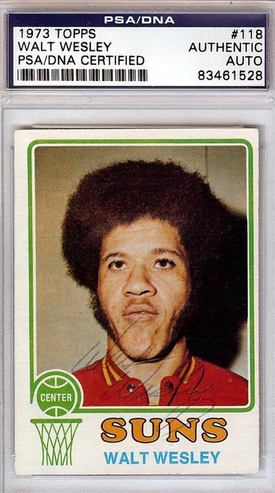 Walt Wesley Autographed 1973 Topps Card #118 Phoenix Suns PSA/DNA #83461528 - RSA