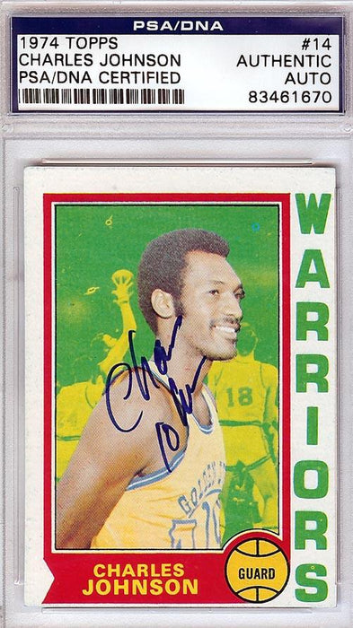 Charles Johnson Autographed 1974 Topps Card #14 Golden State Warriors PSA/DNA #83461670 - RSA