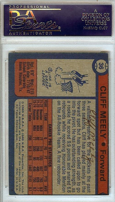 Cliff Meely Autographed 1974 Topps Card #36 Houston Rockets PSA/DNA #83461705 - RSA