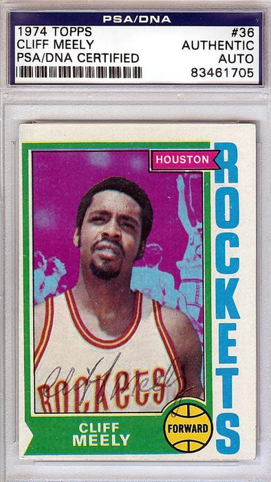 Cliff Meely Autographed 1974 Topps Card #36 Houston Rockets PSA/DNA #83461705 - RSA
