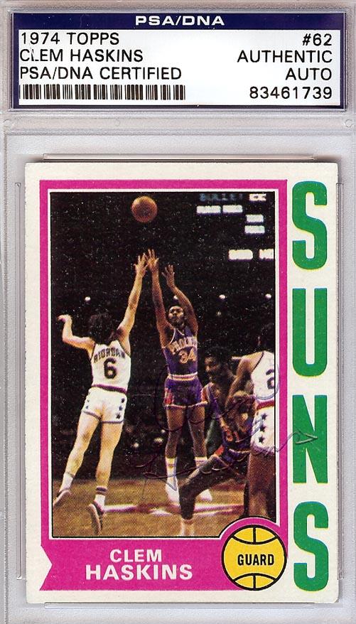Clem Haskins Autographed 1974 Topps Card #62 Phoenix Suns PSA/DNA #83461739 - RSA