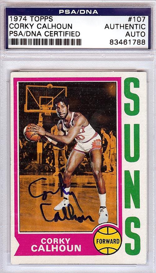 Corky Calhoun Autographed 1974 Topps Card #107 Phoenix Suns PSA/DNA #83461788 - RSA