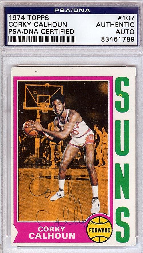 Corky Calhoun Autographed 1974 Topps Card #107 Phoenix Suns PSA/DNA #83461789 - RSA
