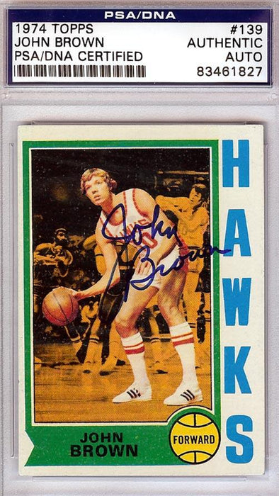 Josh Brown Autographed 1974 Topps Rookie Card #139 Atlanta Hawks PSA/DNA #83461827 - RSA