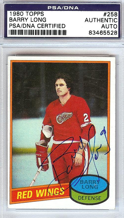 Barry Long Autographed 1980 Topps Card #258 Detroit Red Wings PSA/DNA #83465528 - RSA