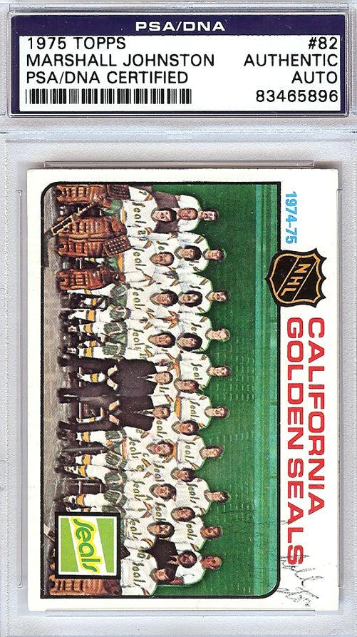 Marshall Johnston Autographed 1975 Topps Card #82 California Golden Seals PSA/DNA #83465896 - RSA