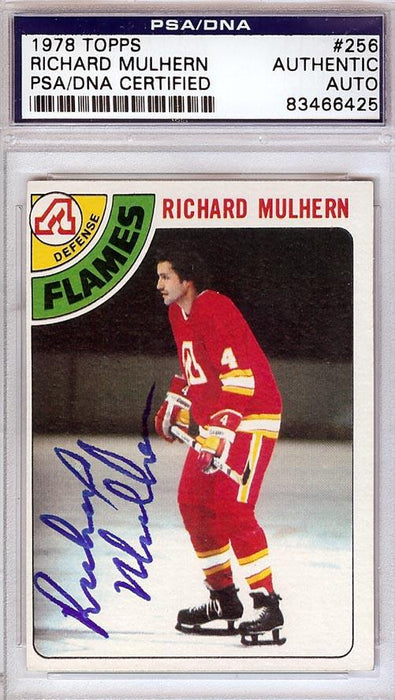 Richard Mulhern Autographed 1978 Topps Card #256 Atlanta Flames PSA/DNA #83466425 - RSA