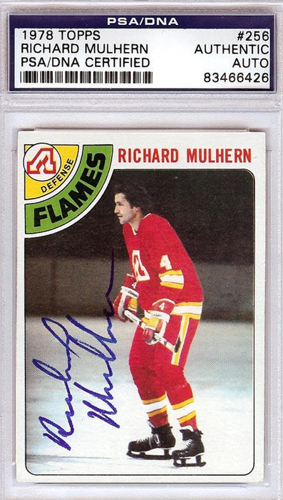 Richard Mulhern Autographed 1978 Topps Card #256 Atlanta Flames PSA/DNA #83466426 - RSA