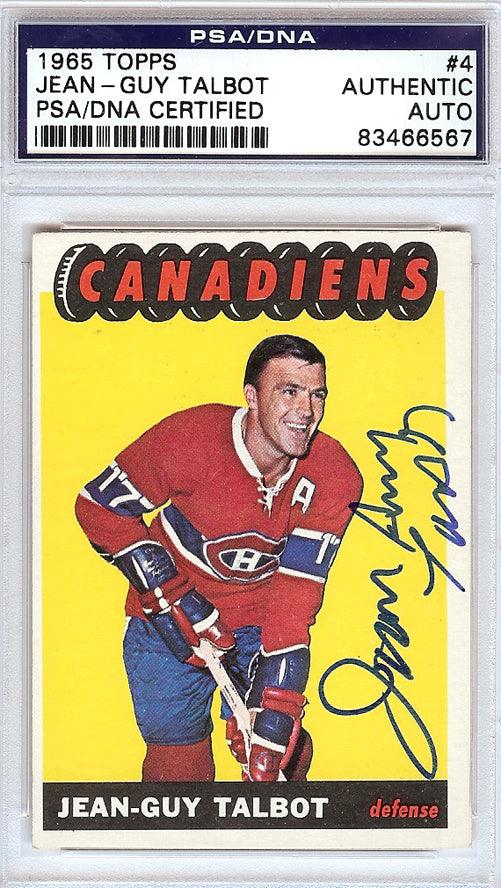 Jean-Guy Talbot Autographed 1965 Topps Card #4 Montreal Canadiens PSA/DNA #83466567 - RSA