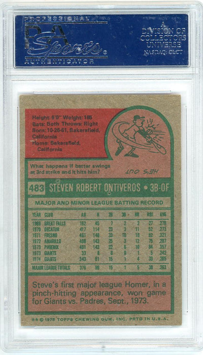 Steve Ontiveros Autographed 1975 Topps Card #483 San Francisco Giants PSA/DNA #83469450 - RSA