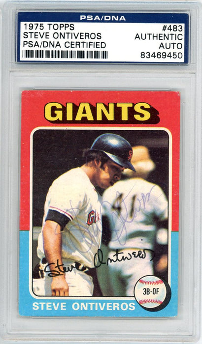 Steve Ontiveros Autographed 1975 Topps Card #483 San Francisco Giants PSA/DNA #83469450 - RSA