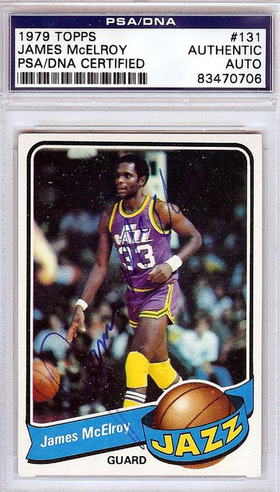 James McElroy Autographed 1979 Topps Card #131 Utah Jazz PSA/DNA #83470706 - RSA