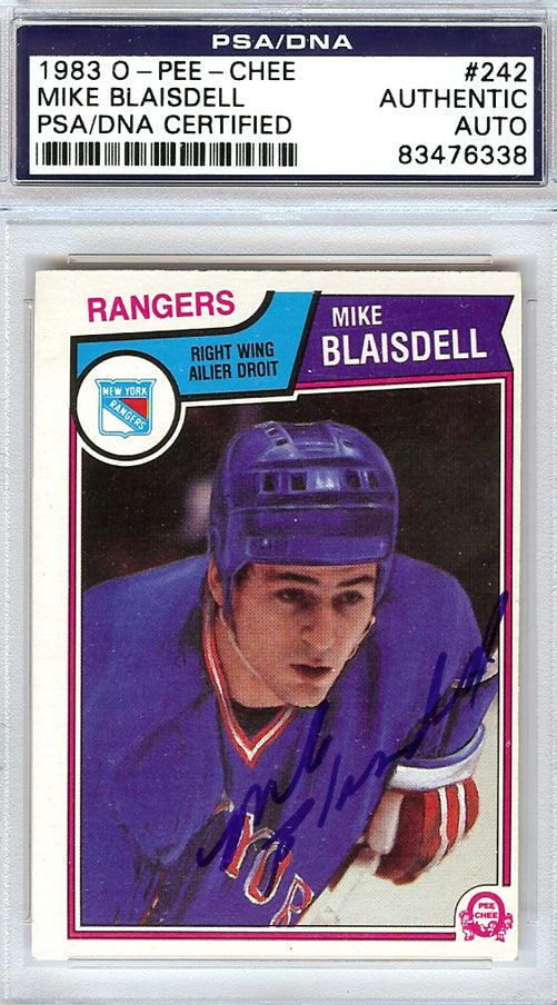 Mike Blaisdell Autographed 1983 O-Pee-Chee Card #242 New York Rangers PSA/DNA #83476338 - RSA