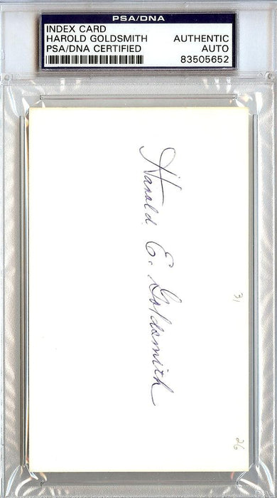 Harold Goldsmith Autographed 3x5 Index Card Boston Braves PSA/DNA #83505652 - RSA