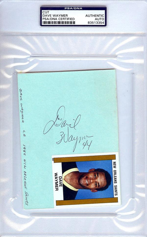 Dave Waymer Autographed 4x6 Index Card New Orleans Saints PSA/DNA #83513354 - RSA