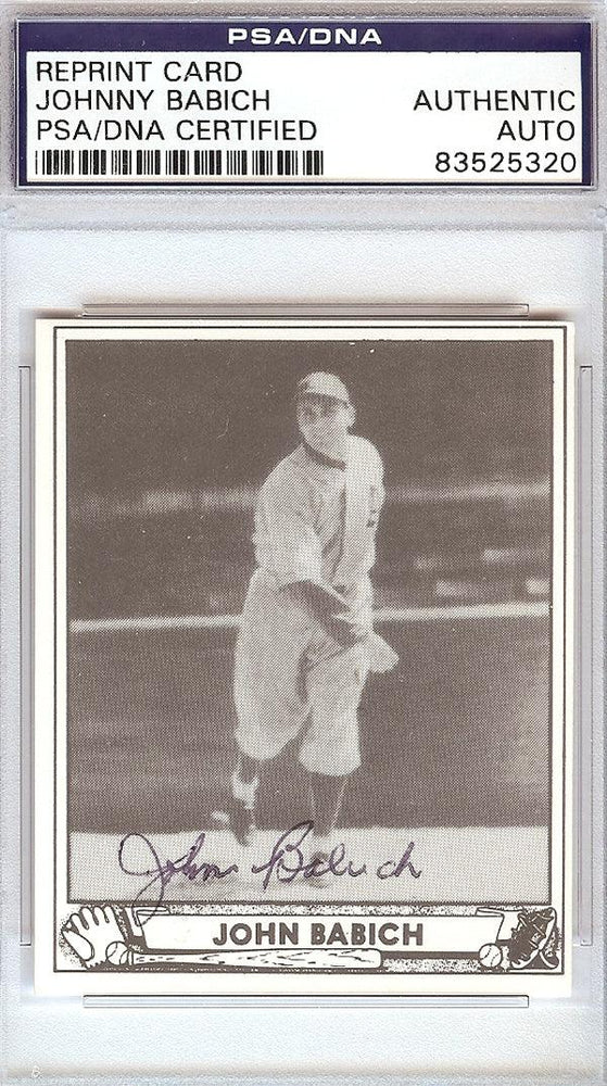 Johnny Babich Autographed Reprint Card #191 Philadelphia A's PSA/DNA #83525320 - RSA