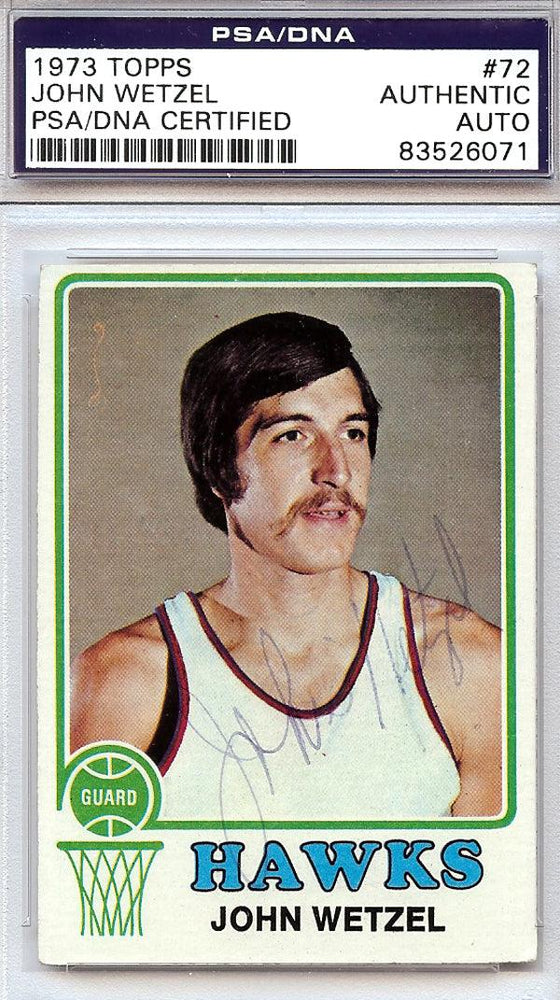 John Wetzel Autographed 1973 Topps Card #72 Atlanta Hawks PSA/DNA #83526071 - RSA