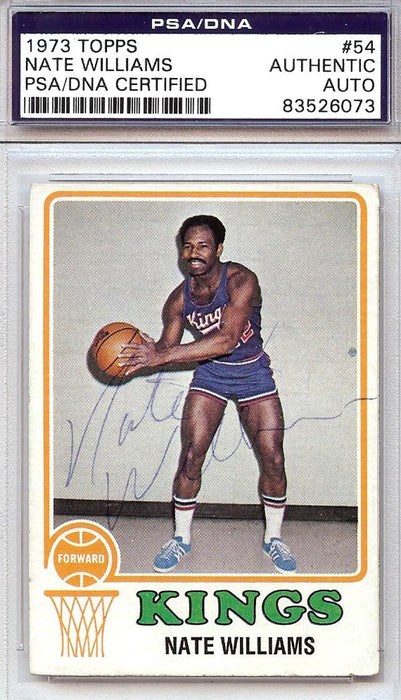 Nate Williams Autographed 1973 Topps Card #54 Kansas City Kings PSA/DNA #83526073 - RSA
