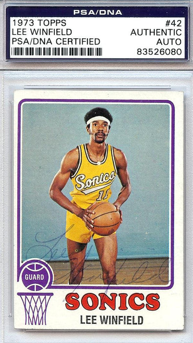 Lee Winfield Autographed 1973 Topps Card #42 Seattle Sonics PSA/DNA #83526080 - RSA