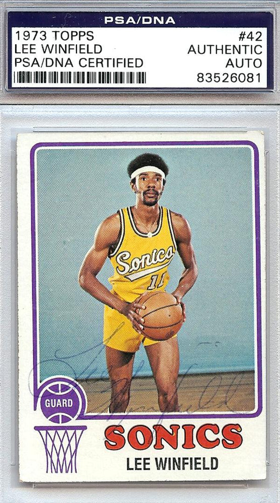 Lee Winfield Autographed 1973 Topps Card #42 Seattle Sonics PSA/DNA #83526081 - RSA