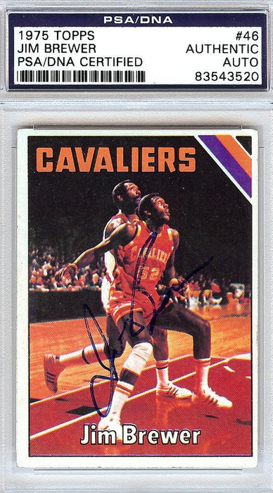 Jim Brewer Autographed 1975 Topps Card #46 Cleveland Cavaliers PSA/DNA #83543520 - RSA