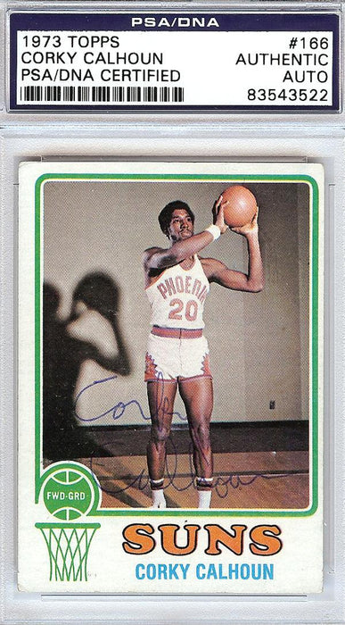 Corky Calhoun Autographed 1973 Topps Card #166 Phoenix Suns PSA/DNA #83543522 - RSA