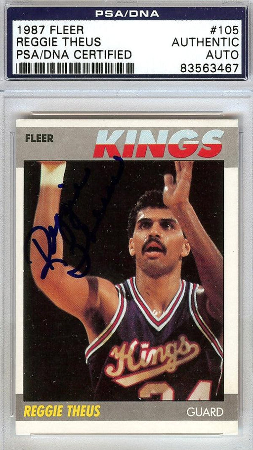 Reggie Theus Autographed 1987 Fleer Card #105 Sacramento Kings PSA/DNA #83563467 - RSA