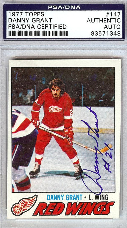 Danny Grant Autographed 1977 Topps Card #147 Detroit Red Wings PSA/DNA #83571348 - RSA