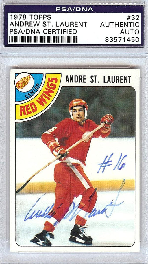 Andre St. Laurent Autographed 1978 Topps Card #32 Detroit Red Wings PSA/DNA #83571450 - RSA