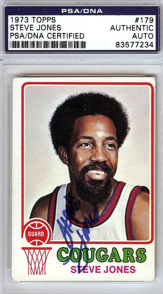 Steve Jones Autographed 1973 Topps Card #179 Carolina Cougars PSA/DNA #83577234 - RSA