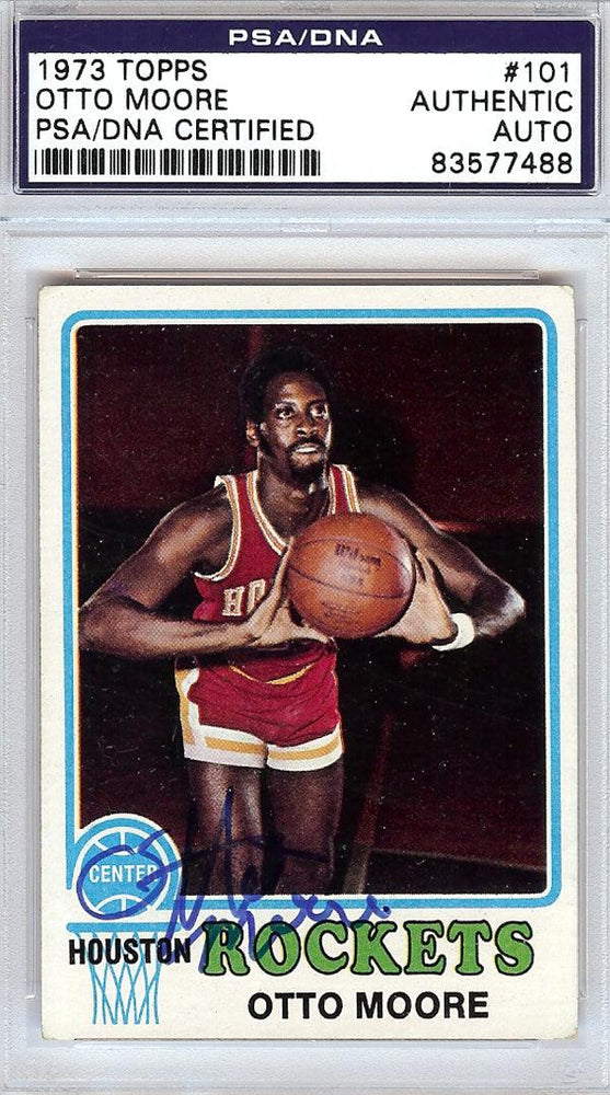 Otto Moore Autographed 1973 Topps Card #101 Houston Rockets PSA/DNA #83577488 - RSA