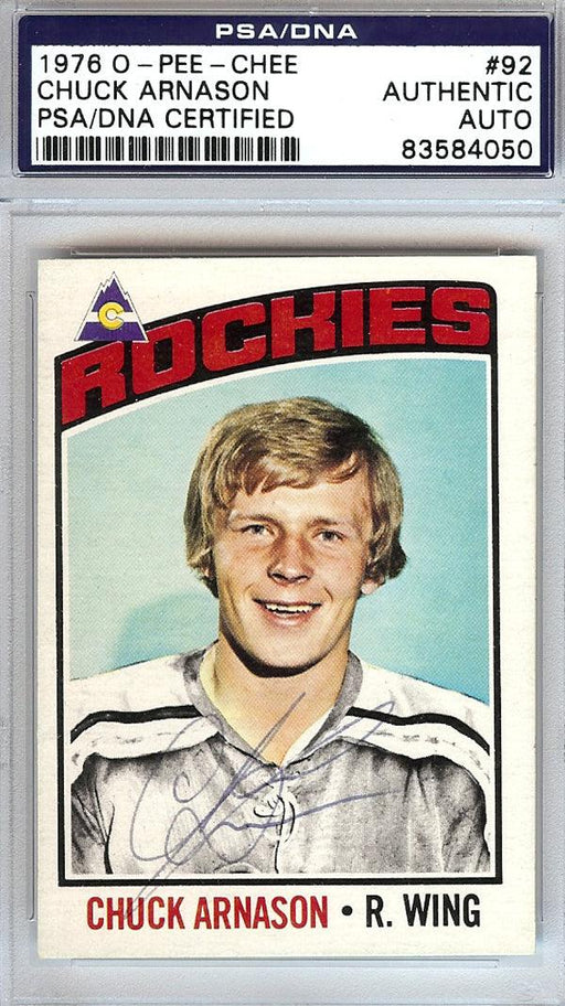 Chuck Arnason Autographed 1976 O-Pee-Chee Card #92 Colorado Rockies PSA/DNA #83584050 - RSA