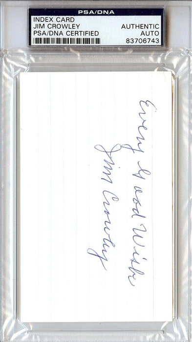 Jim Crowley Autographed 3x5 Index Card "Every Good Wish" Notre Dame Four Horsemen PSA/DNA #83706743 - RSA